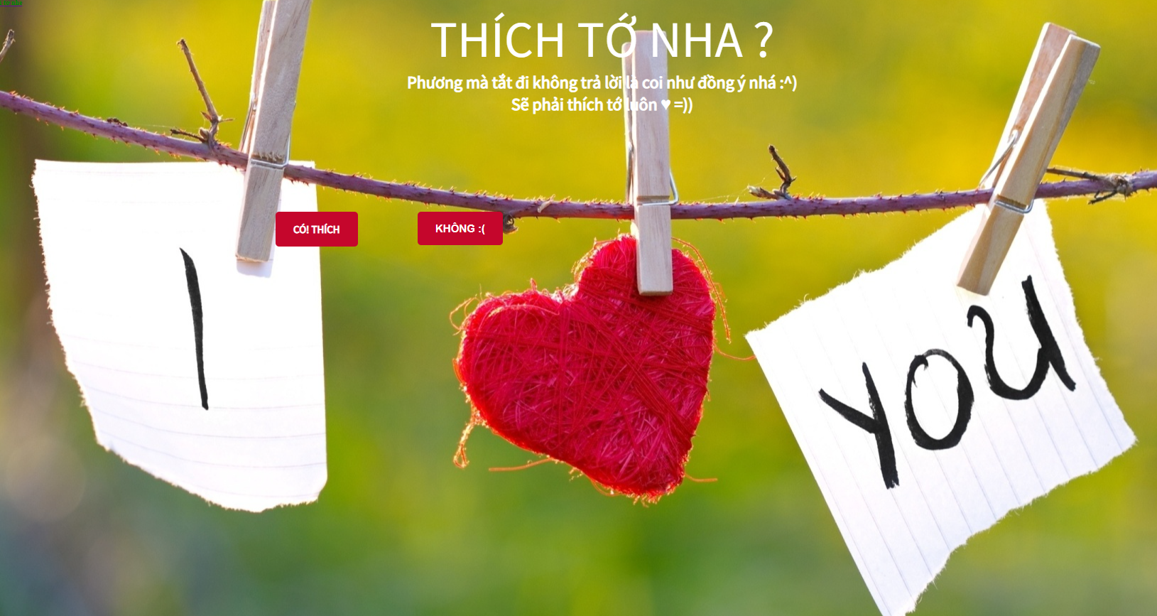 Web tỏ tình crush